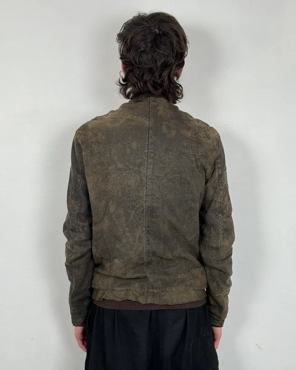 Salvatore Santoro Washed Brown Avant-Garde Leather Jacket - Image 3