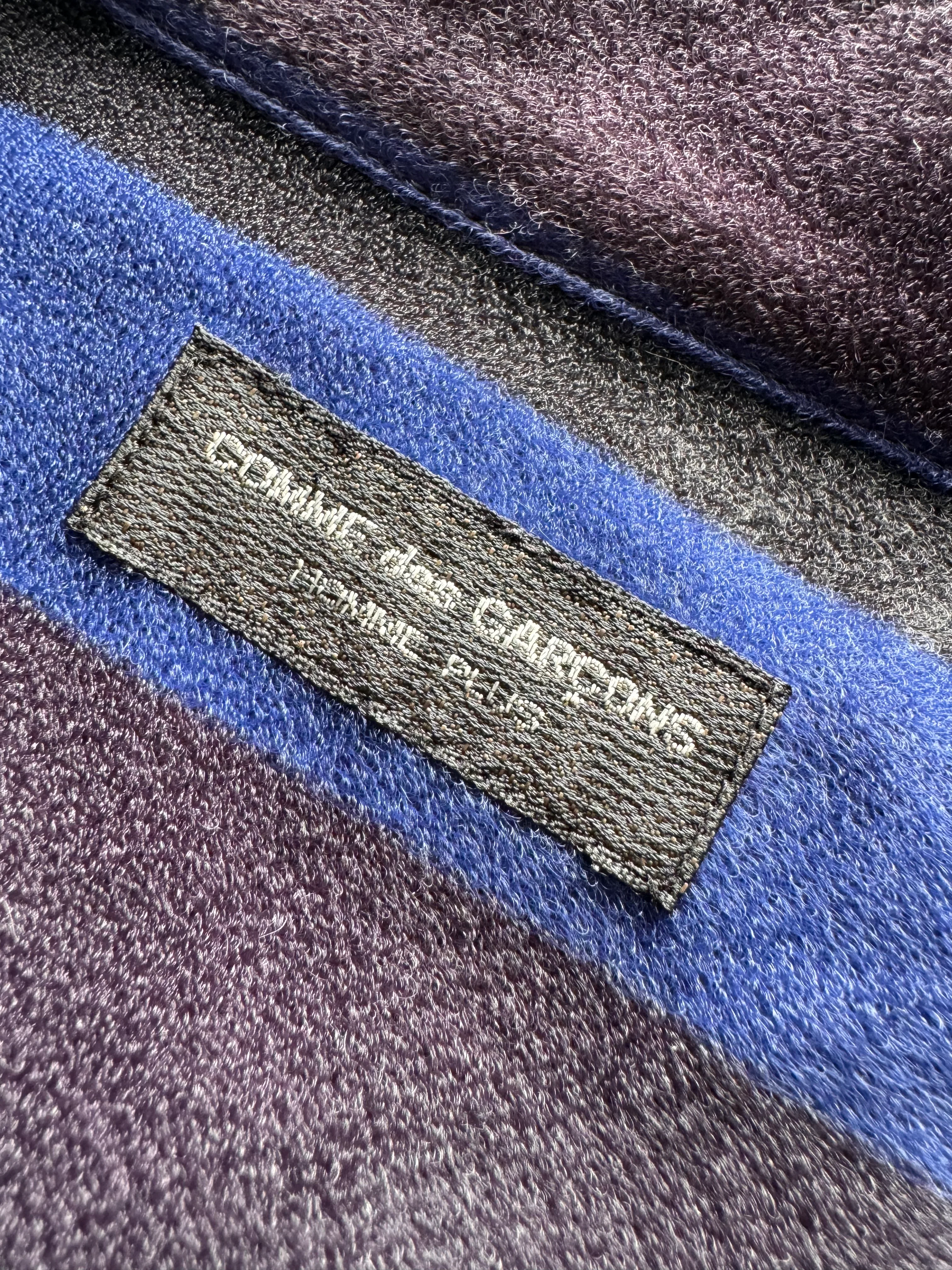 SS1996 Comme Des Garçons Homme Plus Striped Velvet Shirt - Image 3