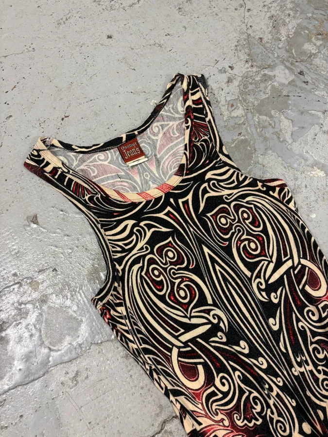 SS1996 Jean Paul Gaultier Tribal Maori Tattoo Dress - Image 8