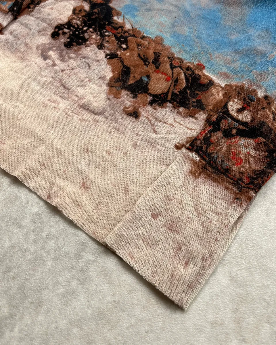 SS1998 Jean Paul Gaultier Landscape Brown Mesh Longsleeve - Image 6
