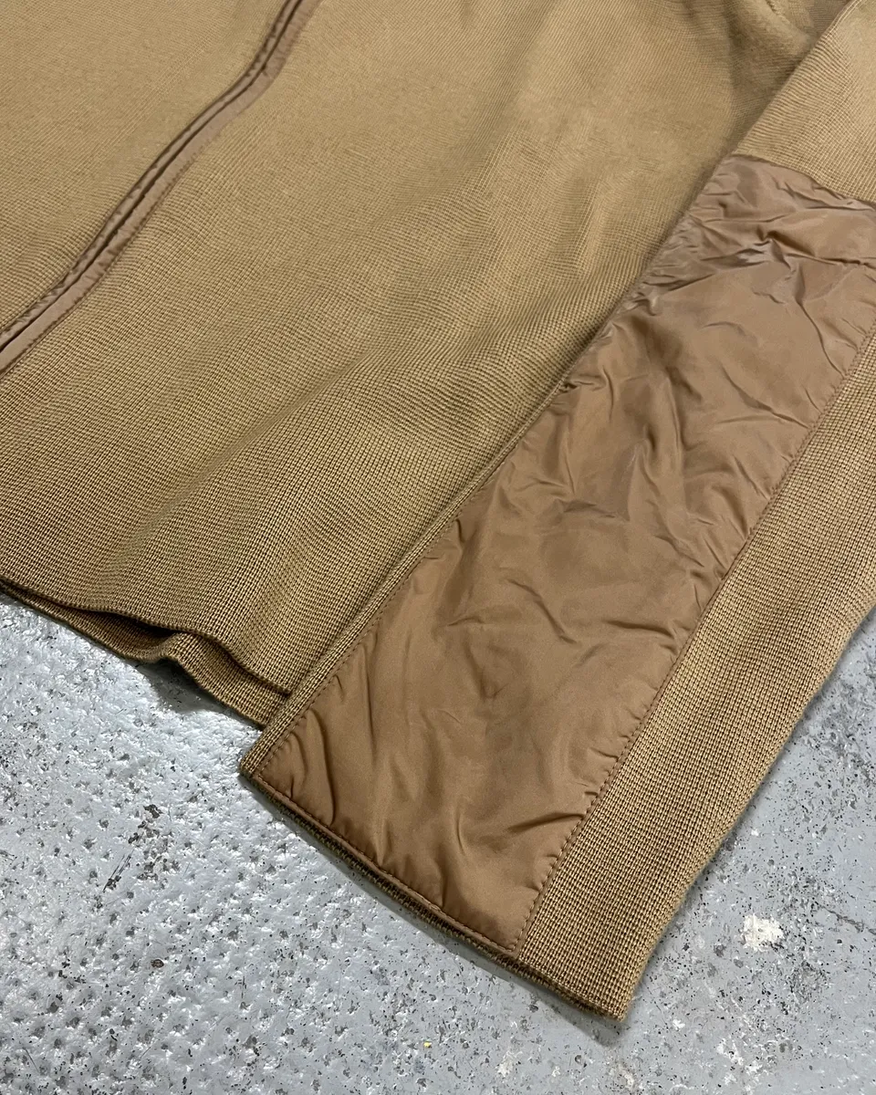 SS1999 Prada Beige Wool Elbow Patch Zip-Up Sweater - Image 6