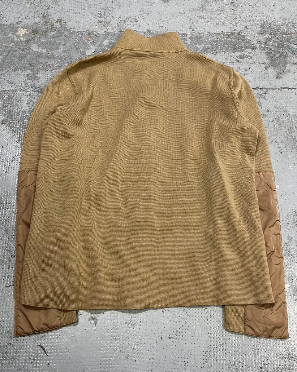 SS1999 Prada Beige Wool Elbow Patch Zip-Up Sweater - Image 7