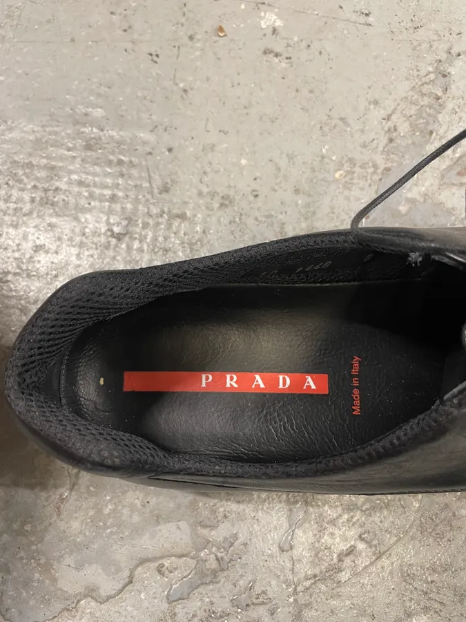 SS1999 Prada Black Sport Low Leather Shoes - Image 10