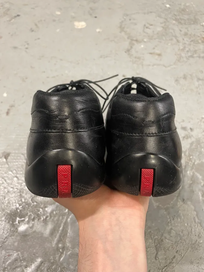 SS1999 Prada Black Sport Low Leather Shoes - Image 7