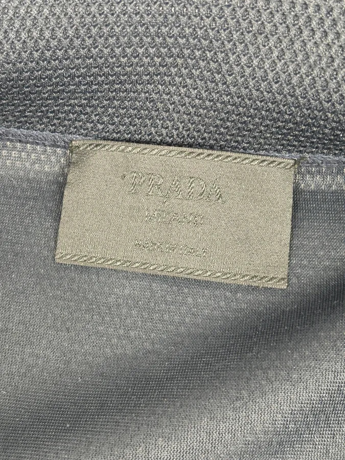 SS1999 Prada Navy Wool Textured Classy Zip-up Sweater - Image 8
