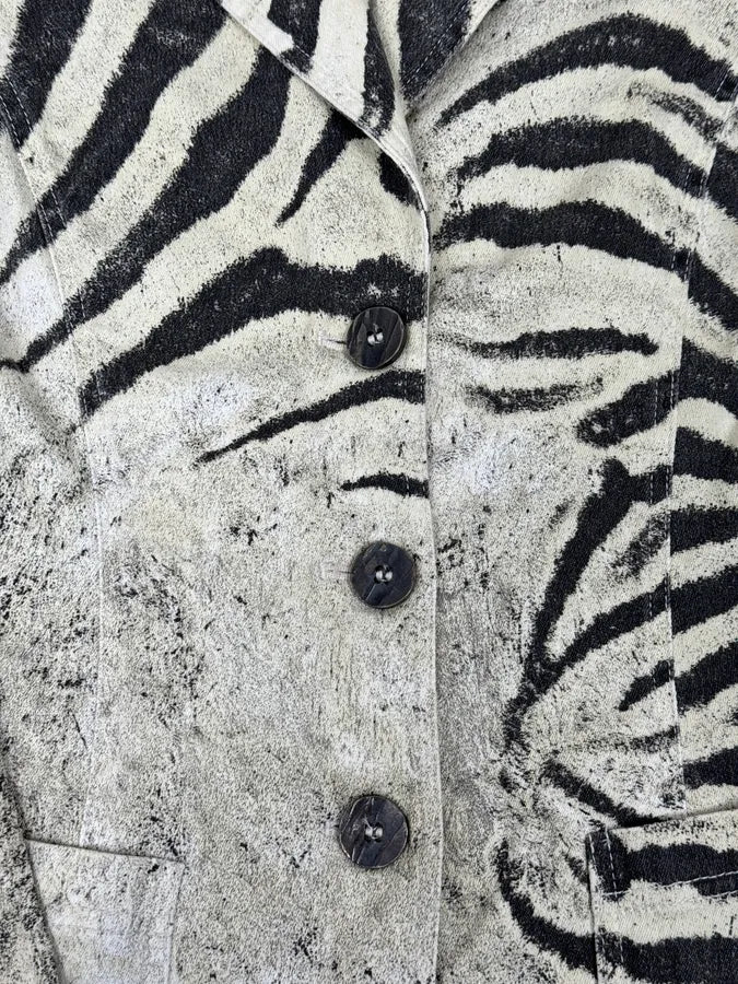 SS1999 Roberto Cavalli Zebra Marble White Blazer Jacket - Image 9