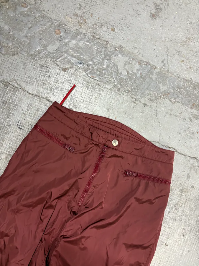 SS2000 Prada Bordeaux Padded Quilted Knee Patch Pants Nylon - Image 5