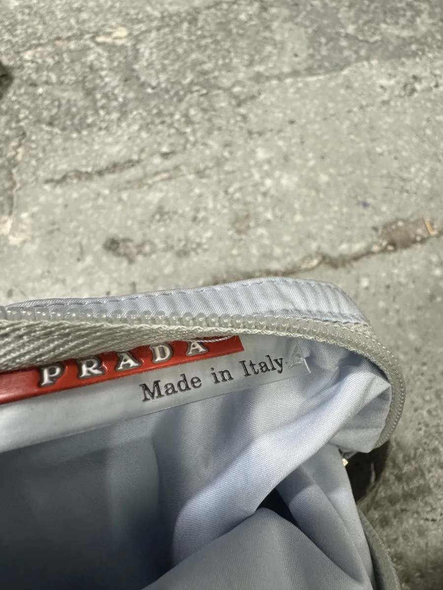 SS2000 Prada Nylon Linea Rossa Tactical Blue Bag - Image 4