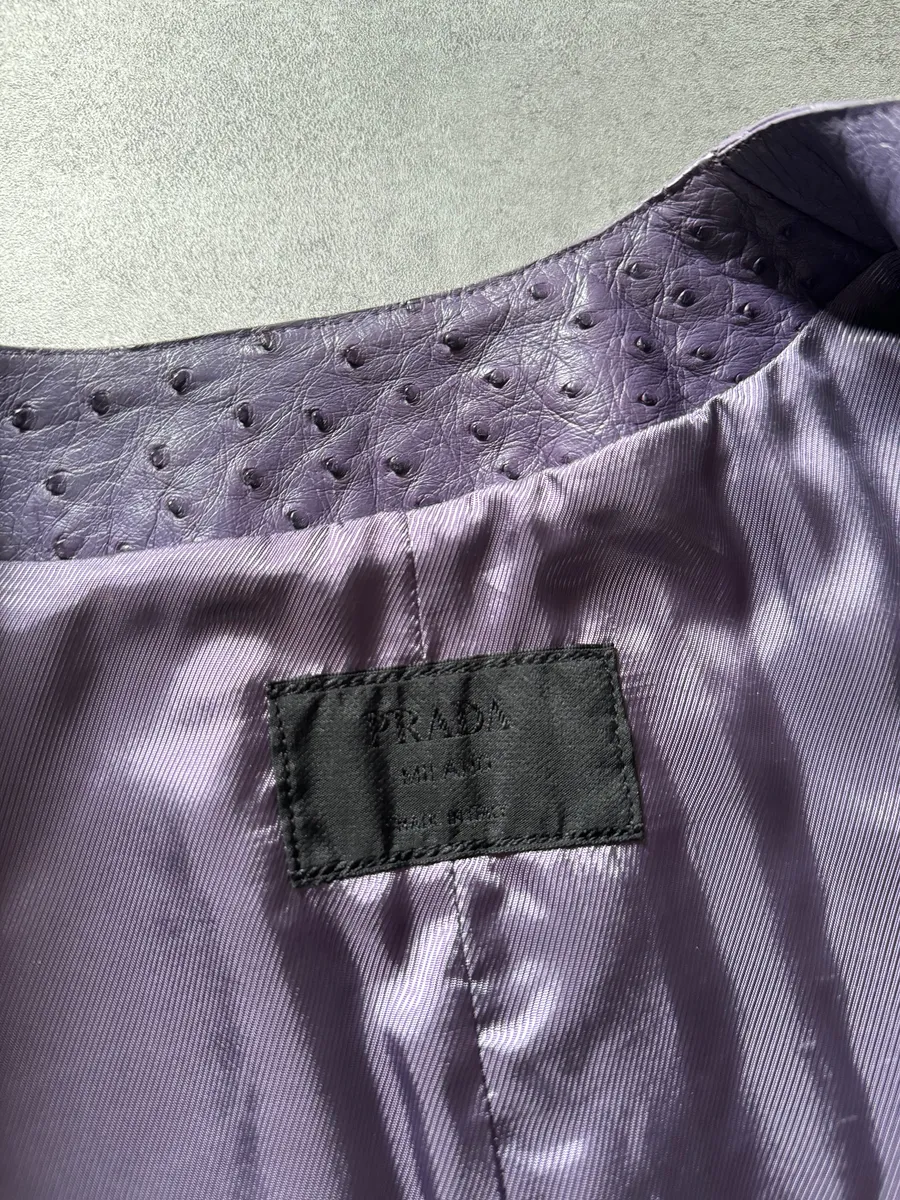 SS2000 Prada Purple Ostrich Leather Jacket - Image 10