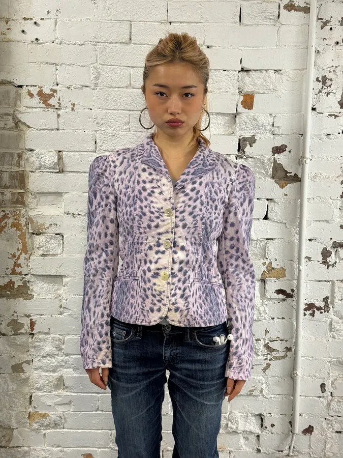 SS2000 Roberto Cavalli Pink Leopard Blazer Jacket
