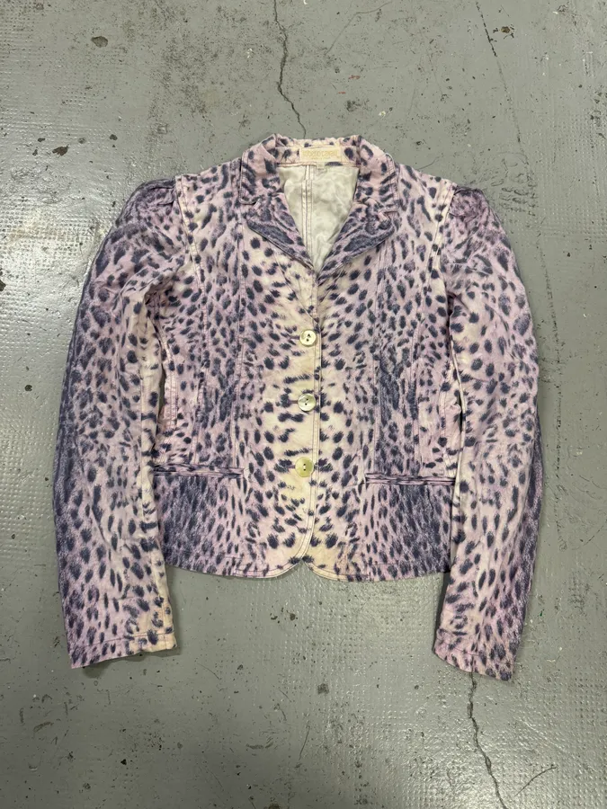 SS2000 Roberto Cavalli Pink Leopard Blazer Jacket - Image 3