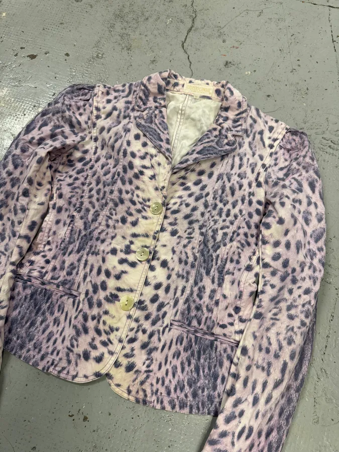 SS2000 Roberto Cavalli Pink Leopard Blazer Jacket - Image 5
