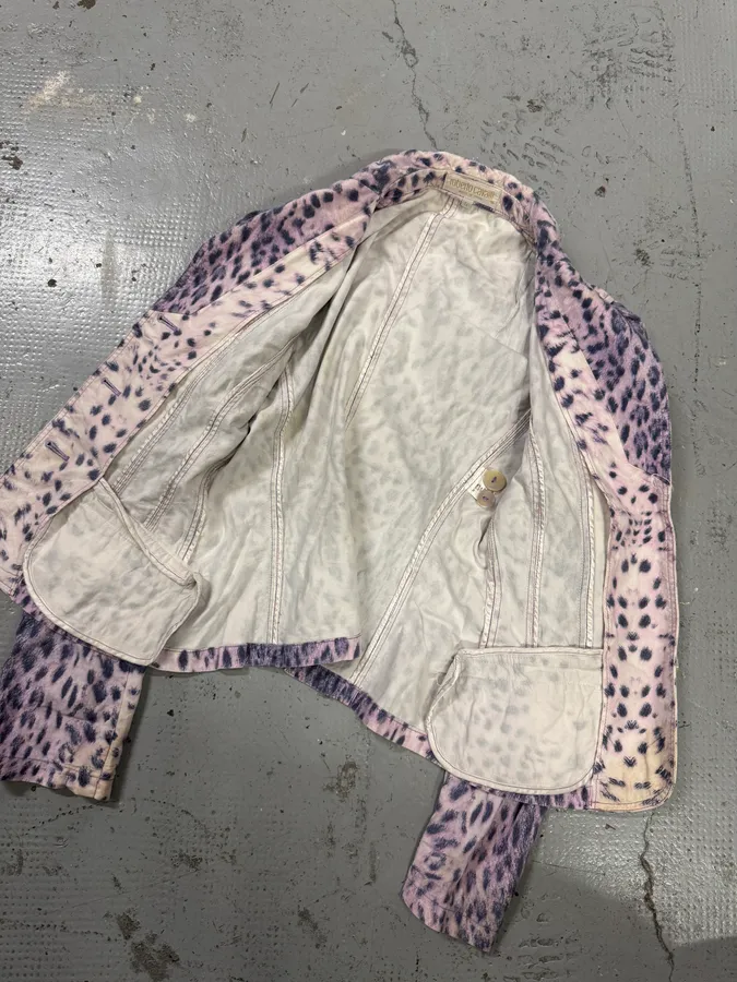 SS2000 Roberto Cavalli Pink Leopard Blazer Jacket - Image 7