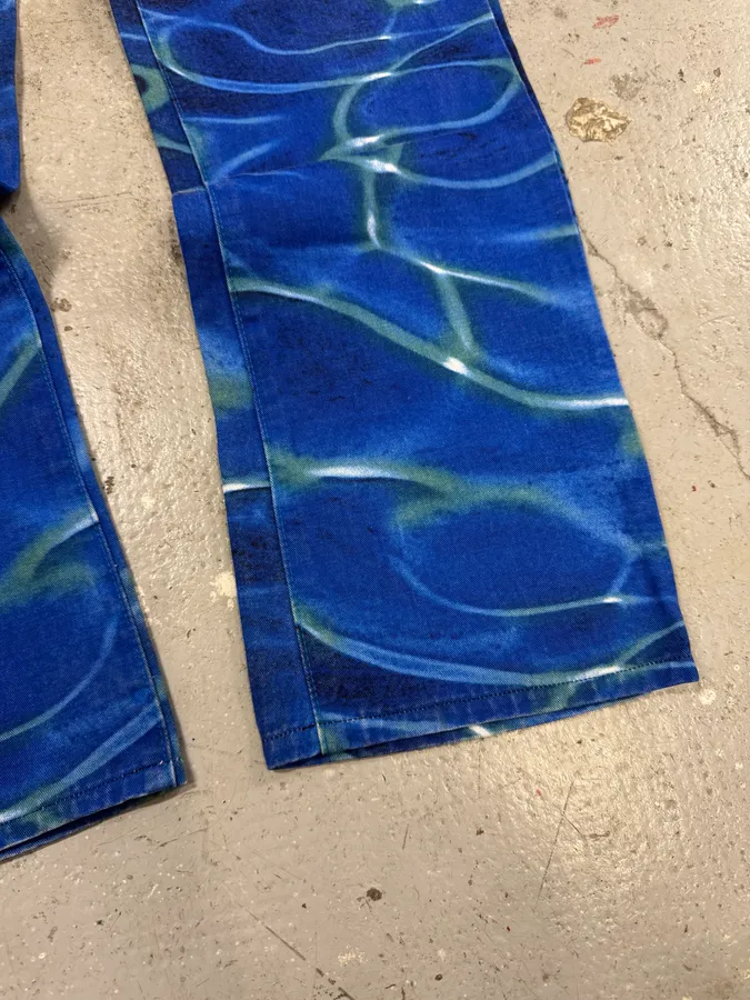 SS2001  Cavalli Blue Ocean Waves Reflection Pants - Image 4