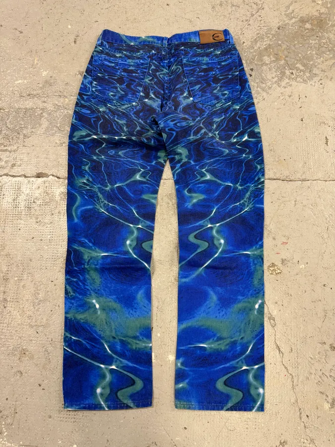 SS2001  Cavalli Blue Ocean Waves Reflection Pants - Image 9