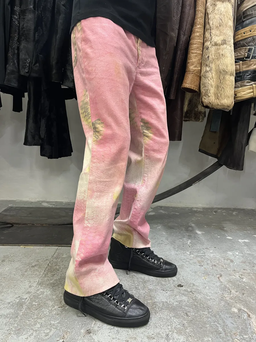 SS2001 Cavalli Pink Hybrid Snakeskin Bees Pants