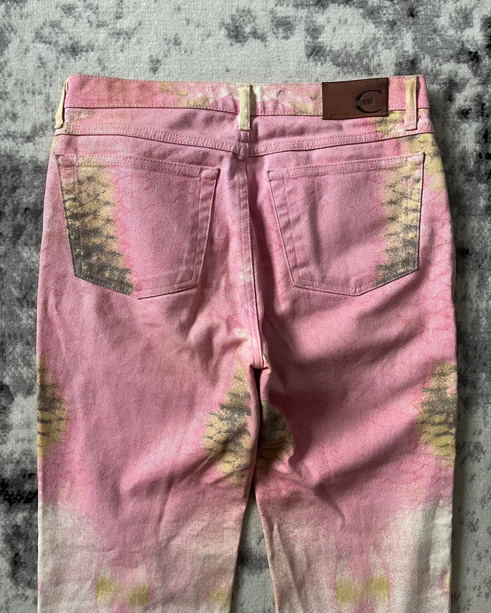 SS2001 Cavalli Pink Hybrid Snakeskin Bees Pants - Image 10