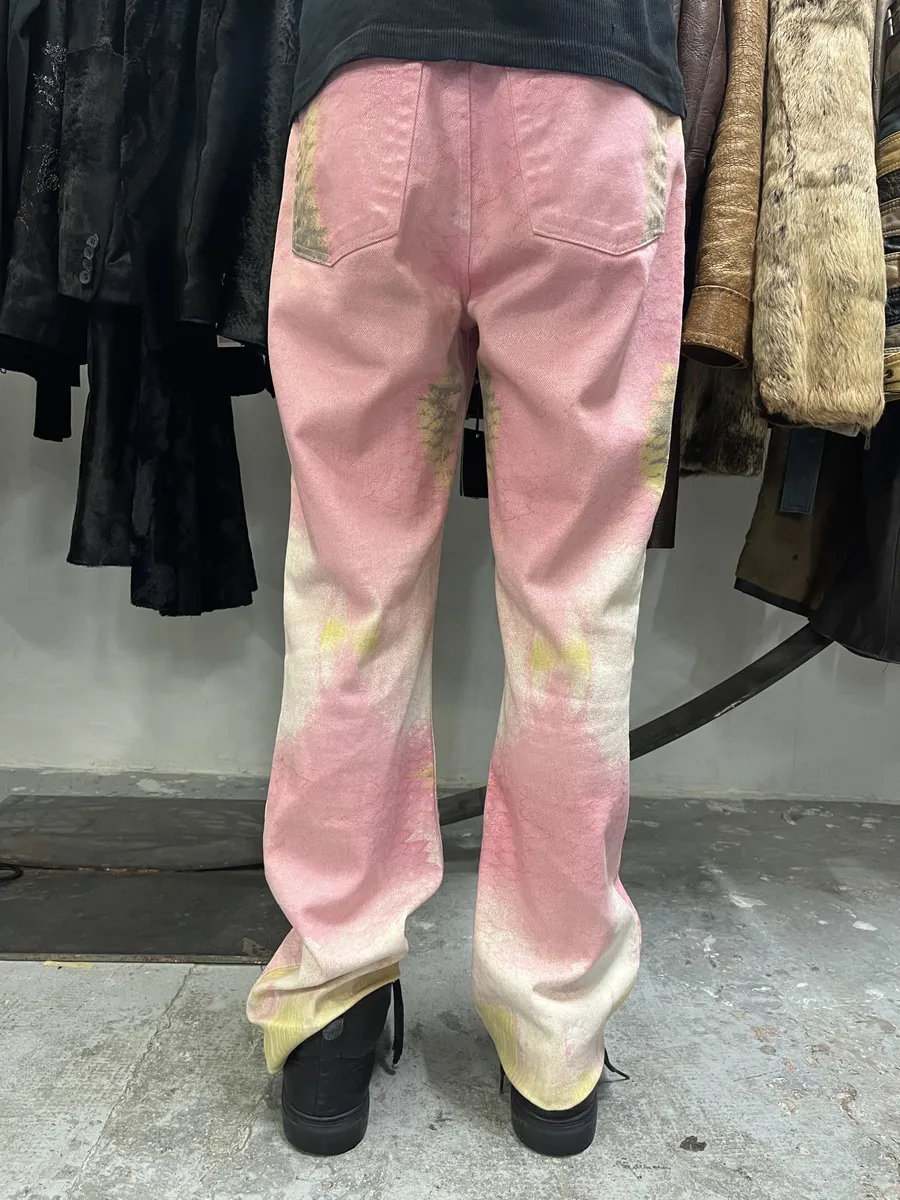 SS2001 Cavalli Pink Hybrid Snakeskin Bees Pants - Image 4