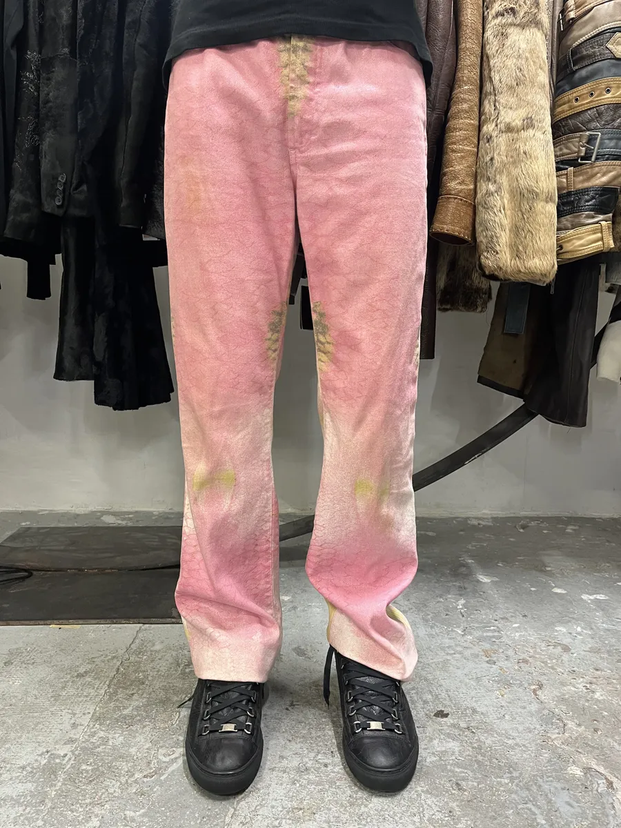 SS2001 Cavalli Pink Hybrid Snakeskin Bees Pants - Image 5