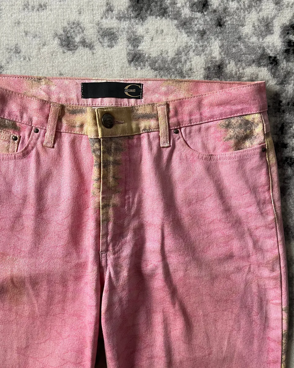 SS2001 Cavalli Pink Hybrid Snakeskin Bees Pants - Image 8