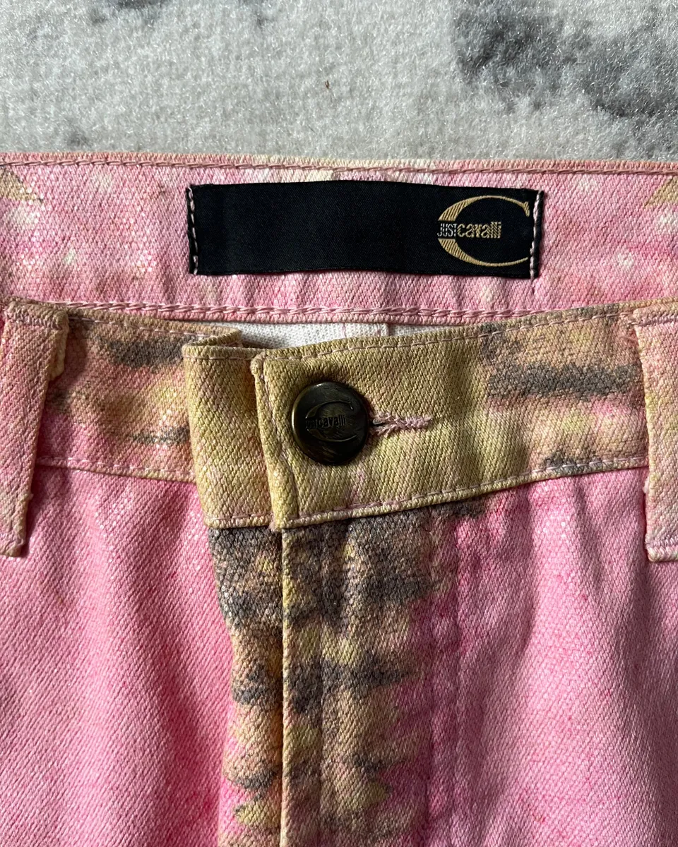 SS2001 Cavalli Pink Hybrid Snakeskin Bees Pants - Image 9