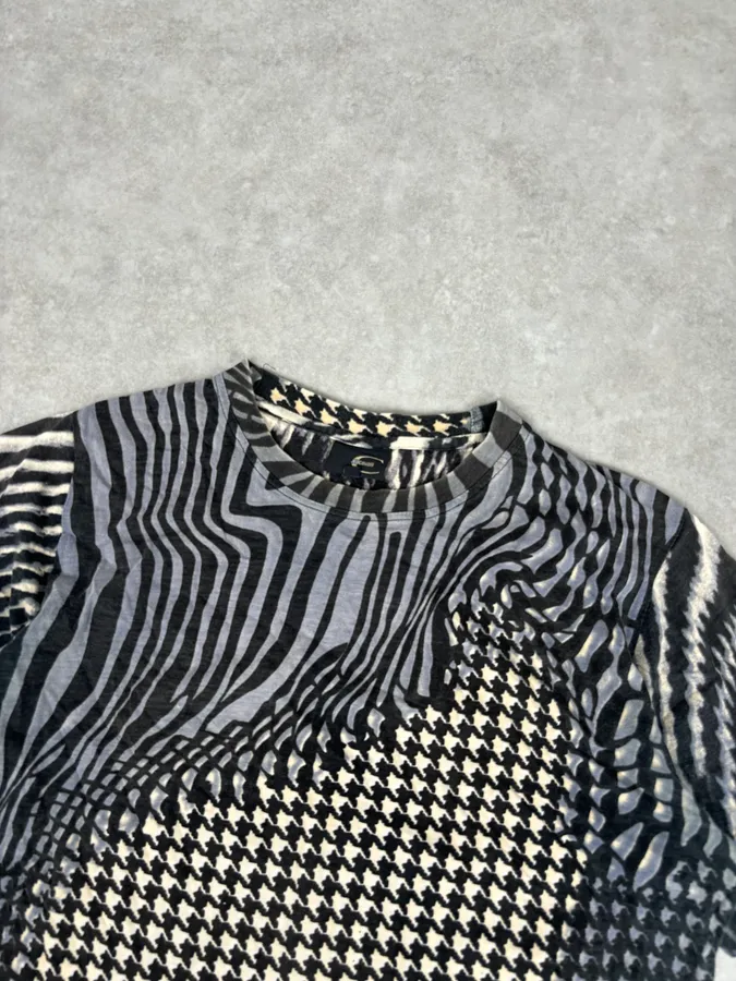 SS2001 Cavalli Psycho Multi-Patterned T-Shirt - Image 4