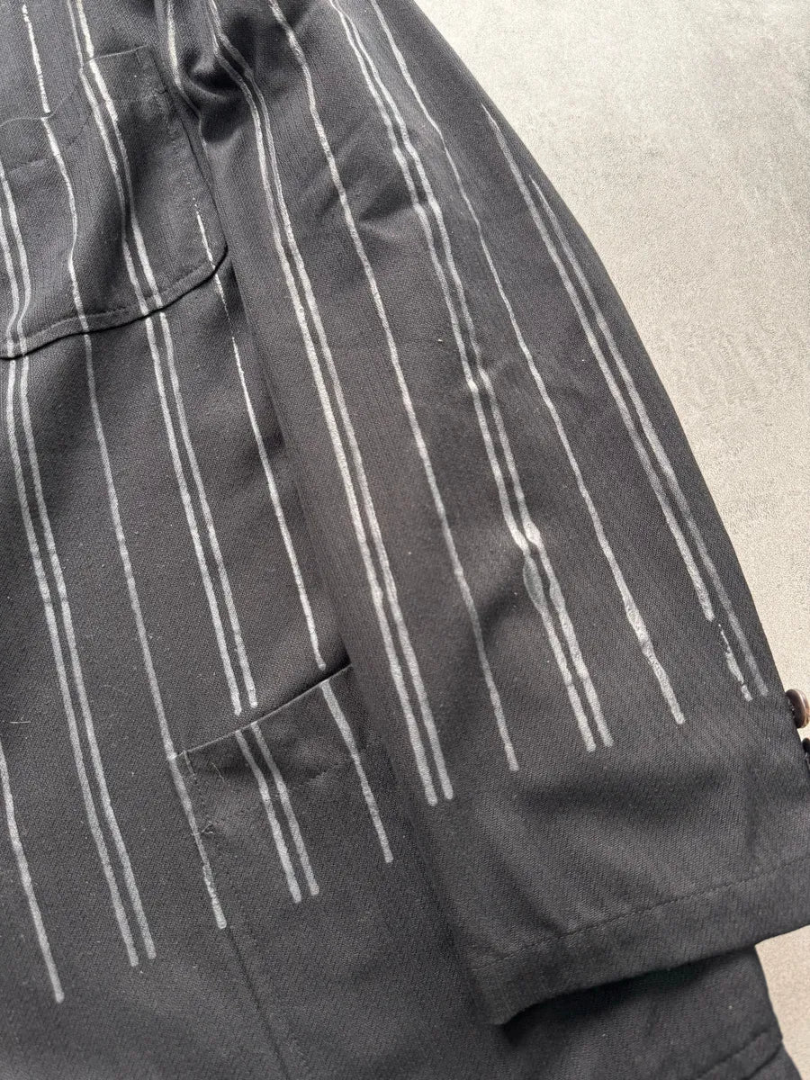 SS2001 Comme Des Garçons Homme Stripes Printed Suit Jacket - Image 4