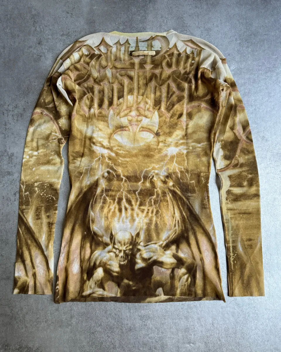 SS2001 Jean Paul Gaultier Double Satan Mesh Top - Image 3