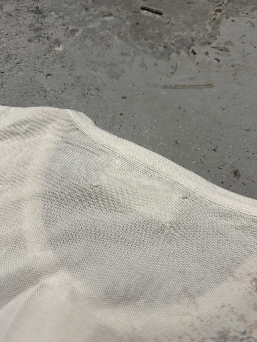 SS2001 Maison Martin Margiela White Snakeskin Print Henley T-Shirt - Image 7