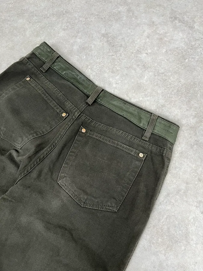 SS2001 Roberto Cavalli Olive Green Cozy Pants - Image 8
