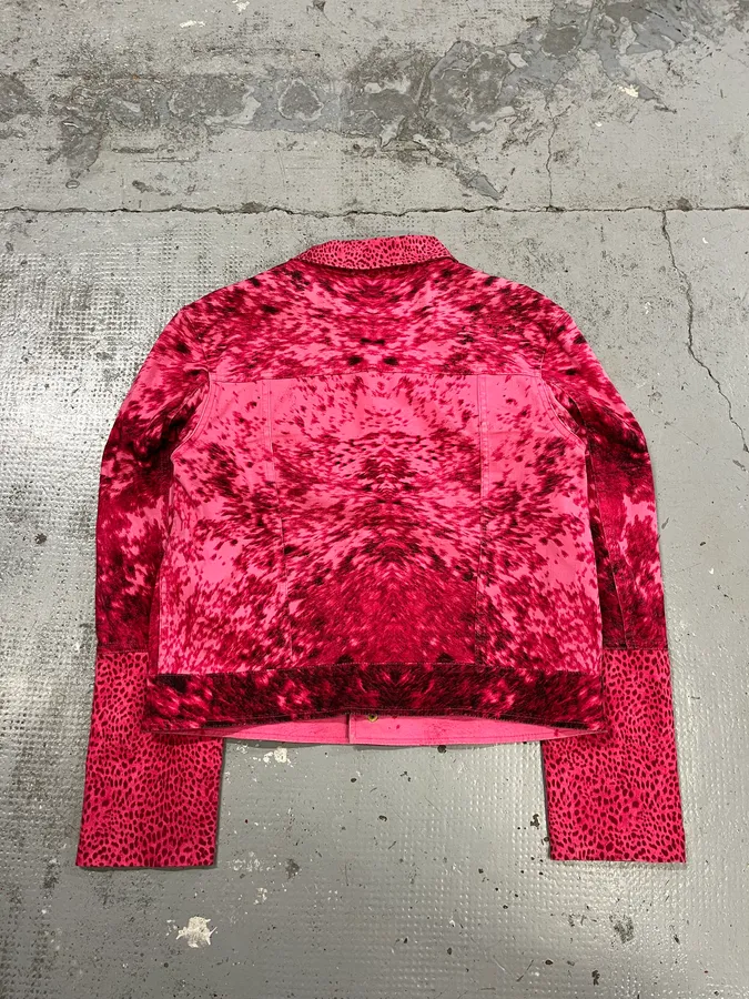 SS2001 Roberto Cavalli Pink Fur Print Movement Jacket - Image 7