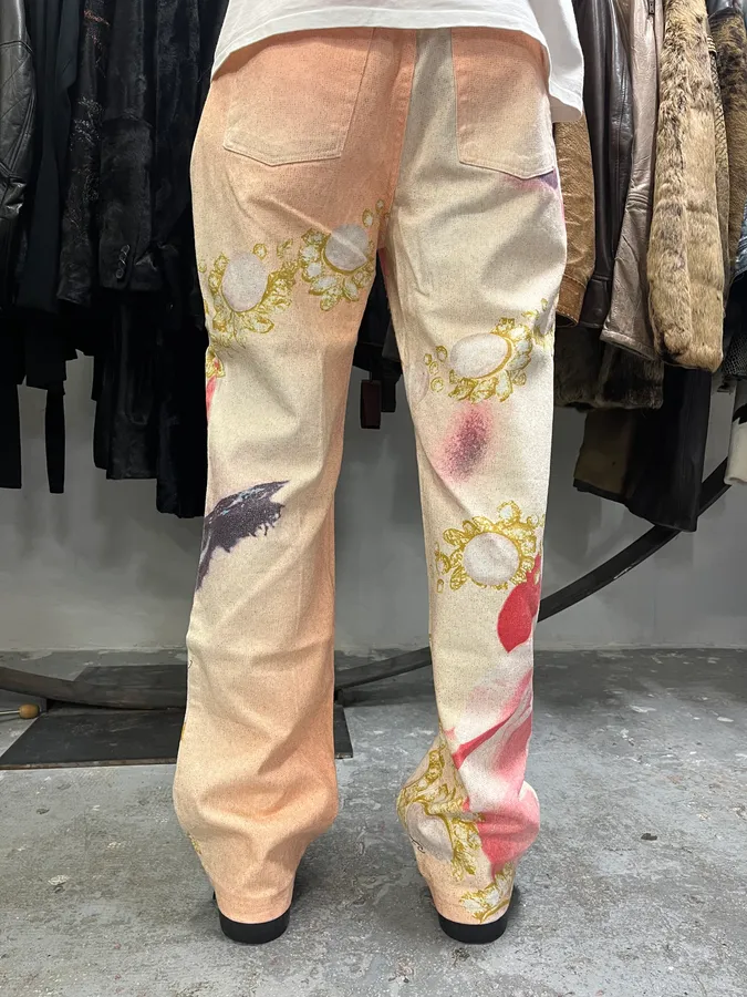 SS2001 Roberto Cavalli Princess Desi Eye Pink Lux Pants - Image 4