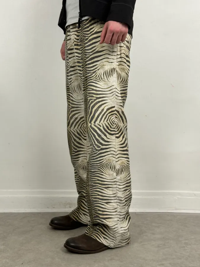 SS2001 Roberto Cavalli Zebra Print White Pants - Image 2