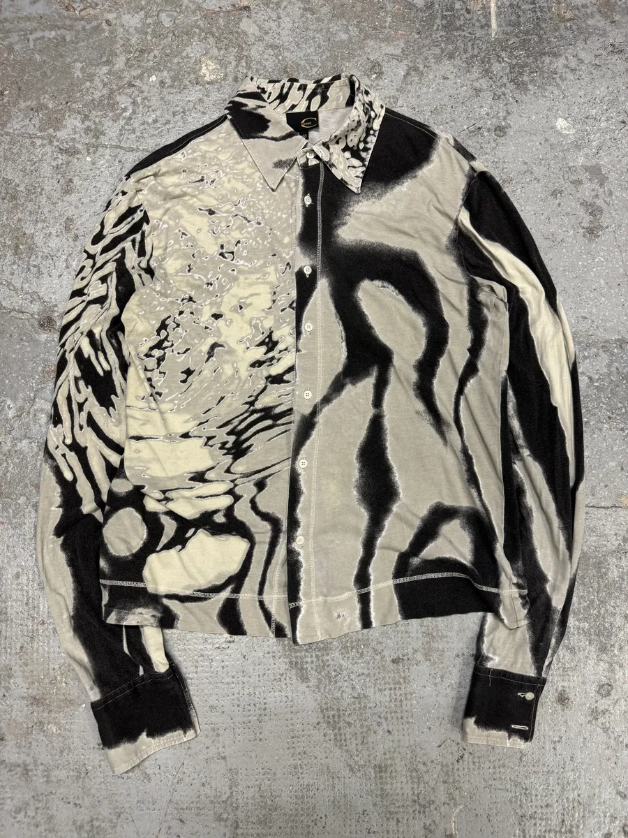 SS2002 Cavalli Black & White Hallucination Shirt - Image 7