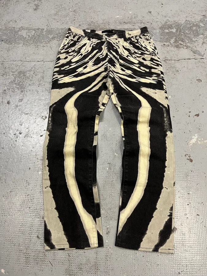 SS2002 Cavalli Black & White Pyscho Hallucination Pants