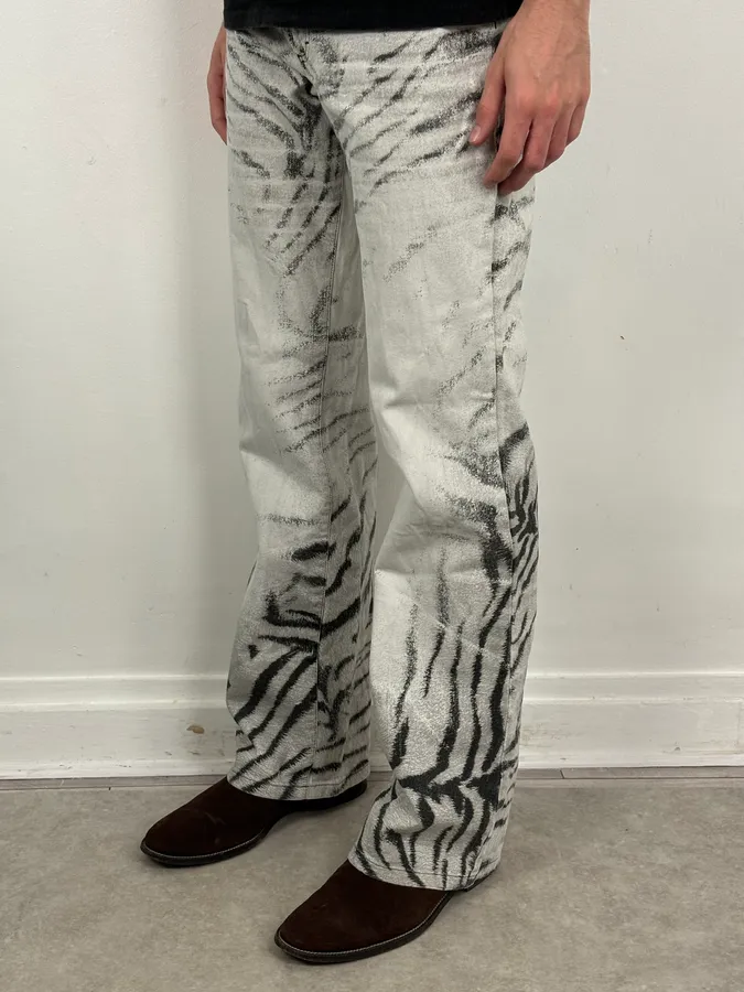 SS2002 Cavalli Black & White Zebra Safari Pants - Image 3