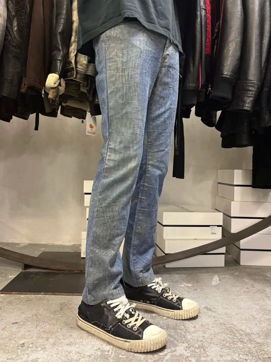 SS2002 Cavalli Crocrodile Effect Aqua Blue Denim Jeans - Image 3