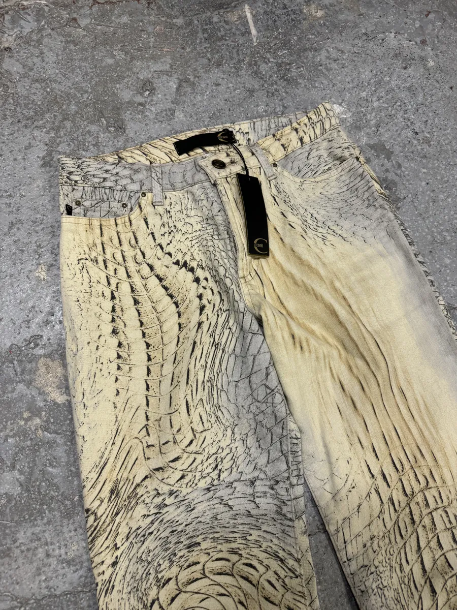 SS2002 Cavalli Faded Eroded Beige Pattern Pants - Image 7
