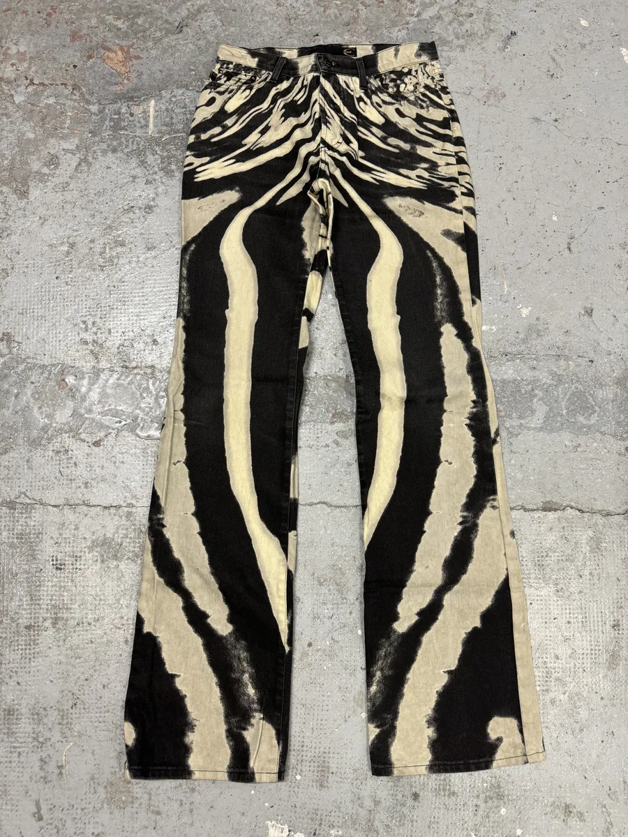 SS2002 Cavalli Hallucination Black & White Pants - Image 8