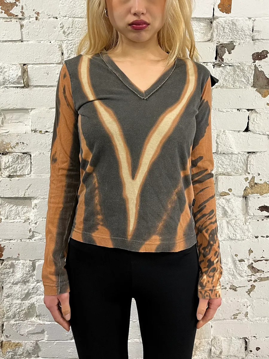 SS2002 Cavalli Orange Lava Hallucination Longsleeve T-Shirt - Image 2
