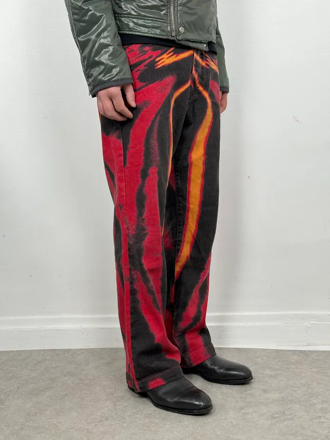 SS2002 Cavalli Red Evil Hallucination Pants - Image 3