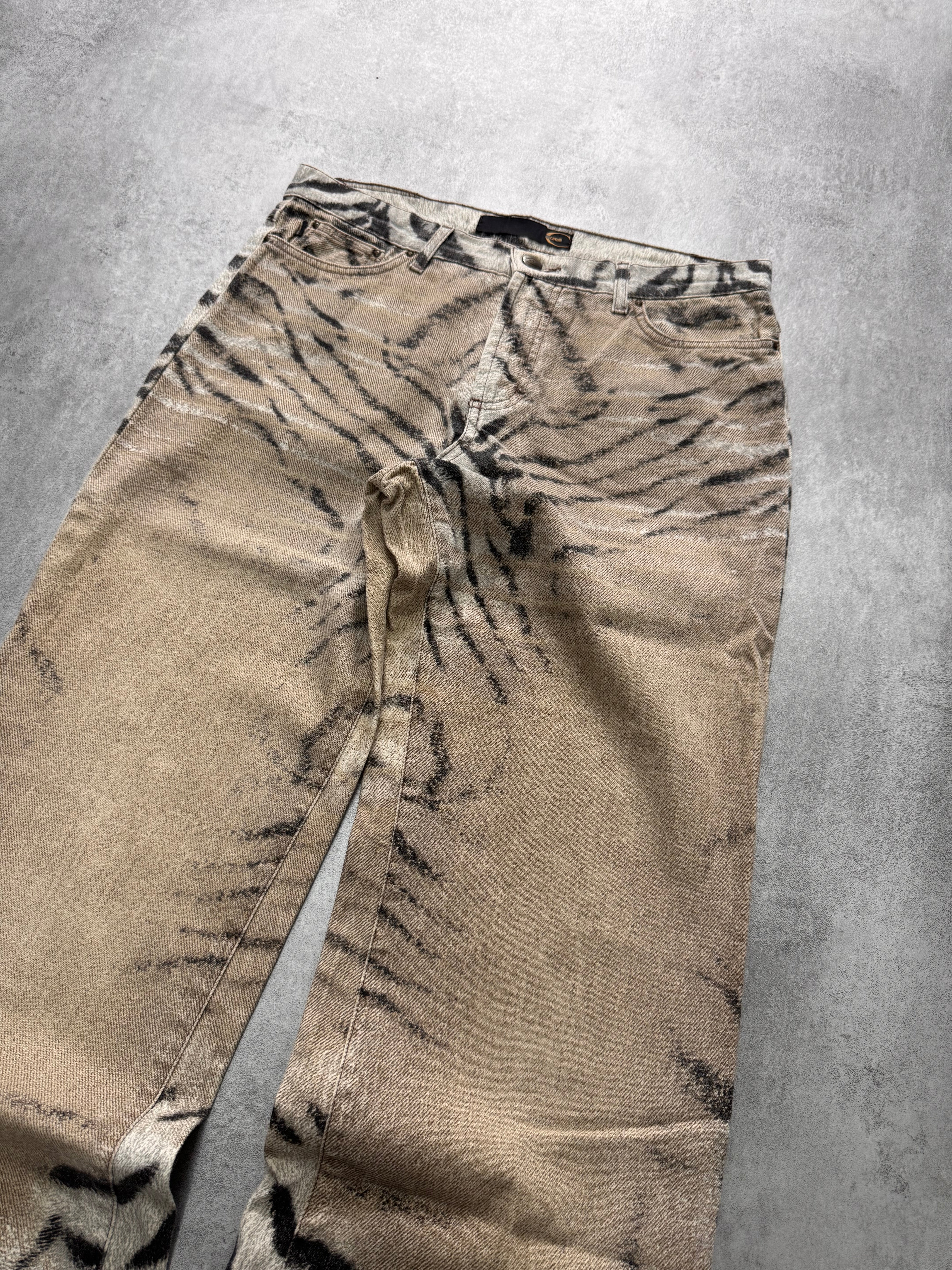 SS2002 Cavalli Zebra Camel Faded Pants - Image 2