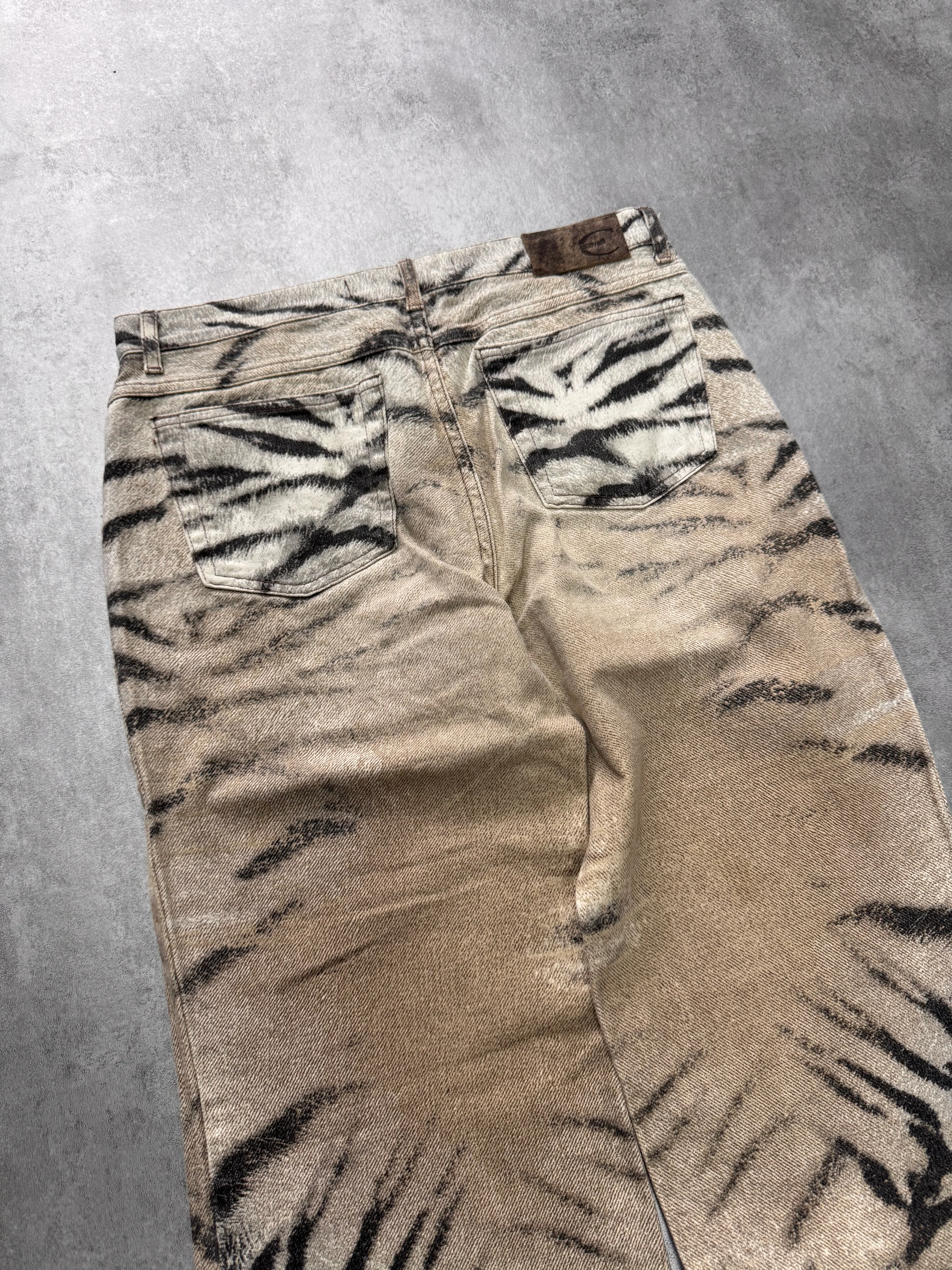 SS2002 Cavalli Zebra Camel Faded Pants - Image 3