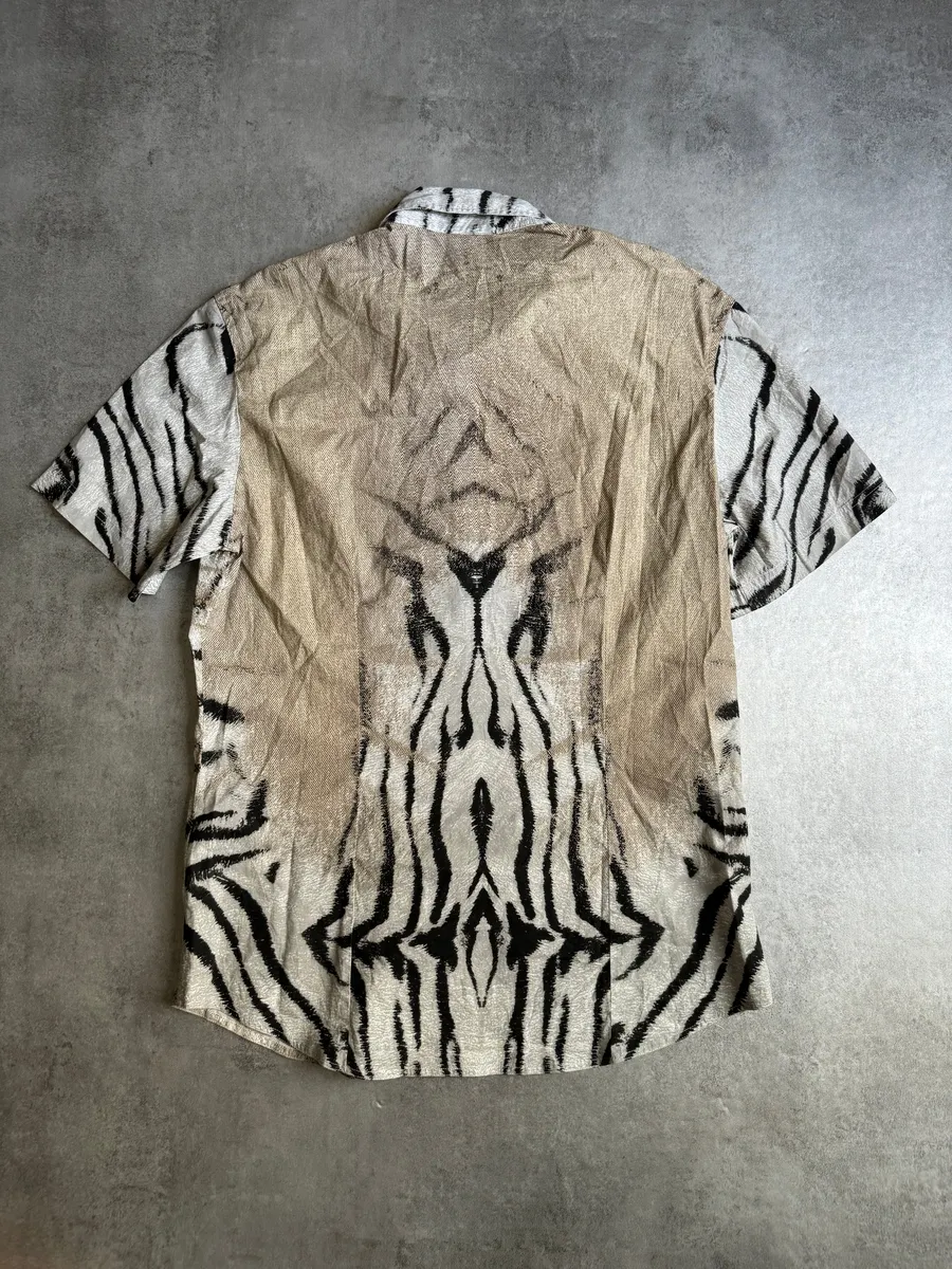 SS2002 Cavalli Zebra Camel Faded Short Sleeves Shirt - Image 4