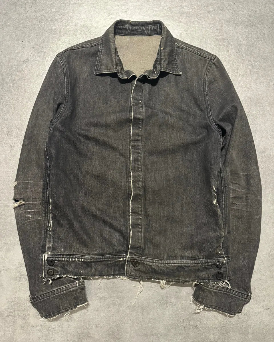 SS2002 Dior Distressed Grey Buttoned Denim Jacket