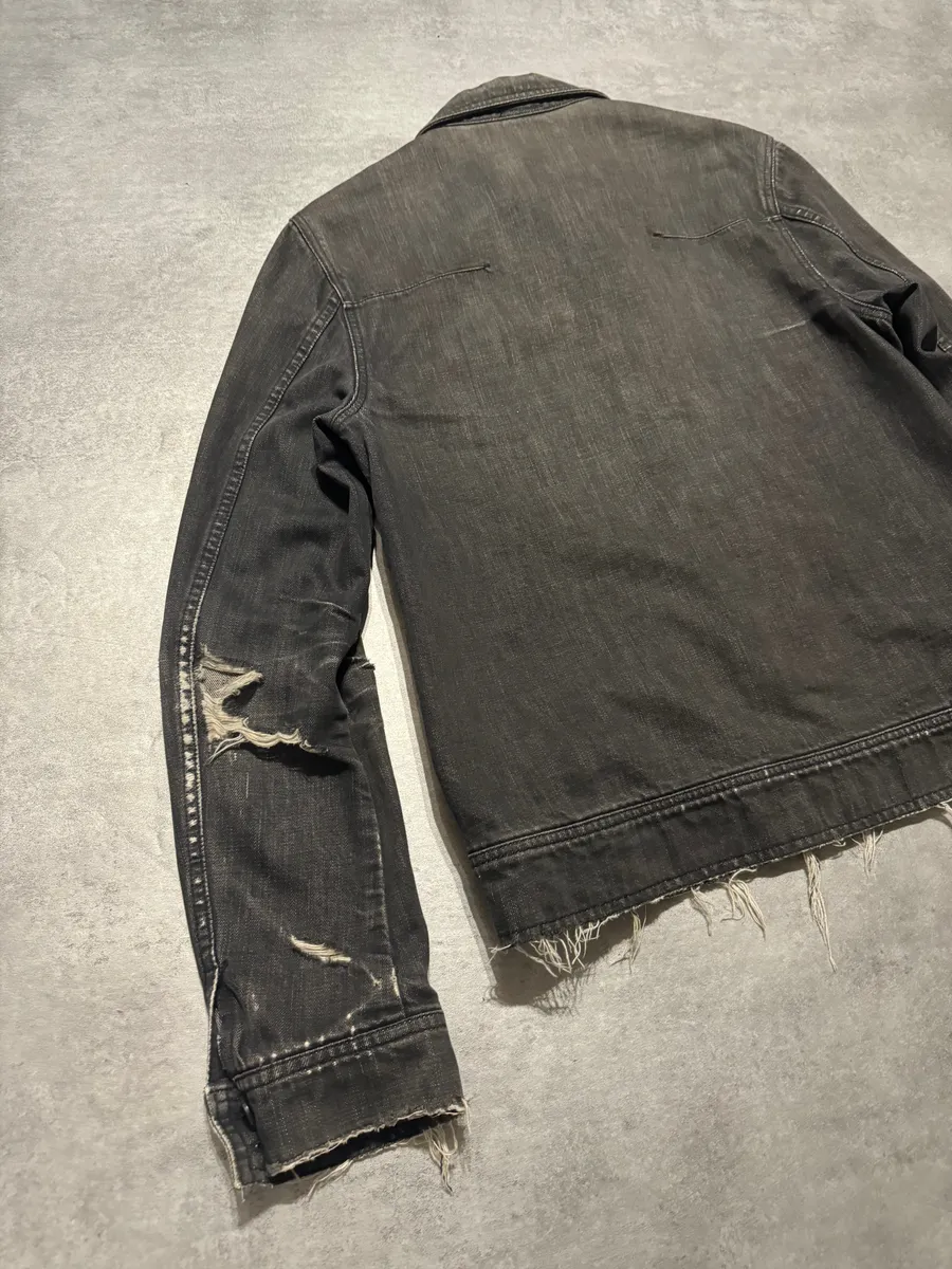 SS2002 Dior Distressed Grey Buttoned Denim Jacket - Image 4