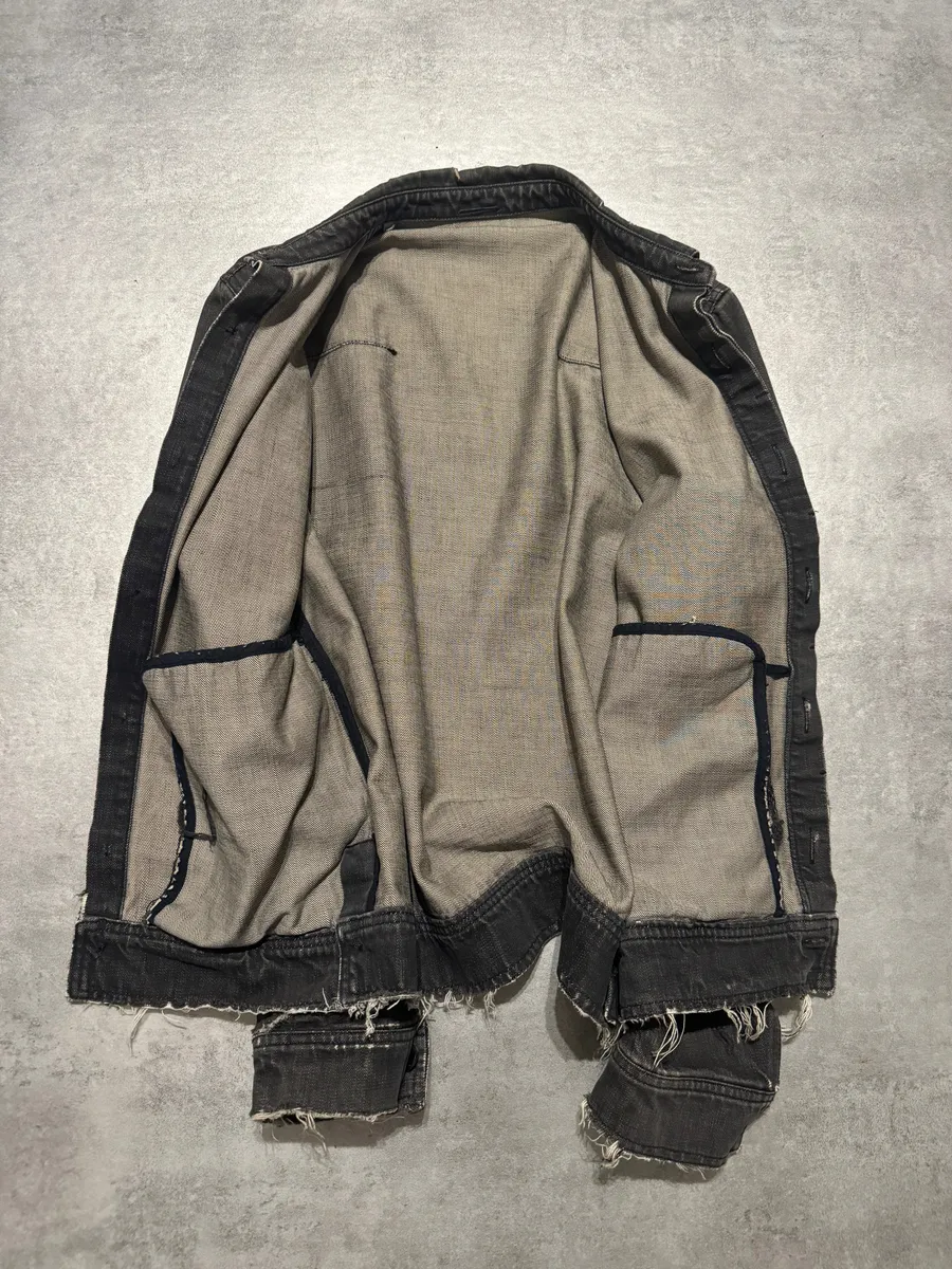 SS2002 Dior Distressed Grey Buttoned Denim Jacket - Image 5
