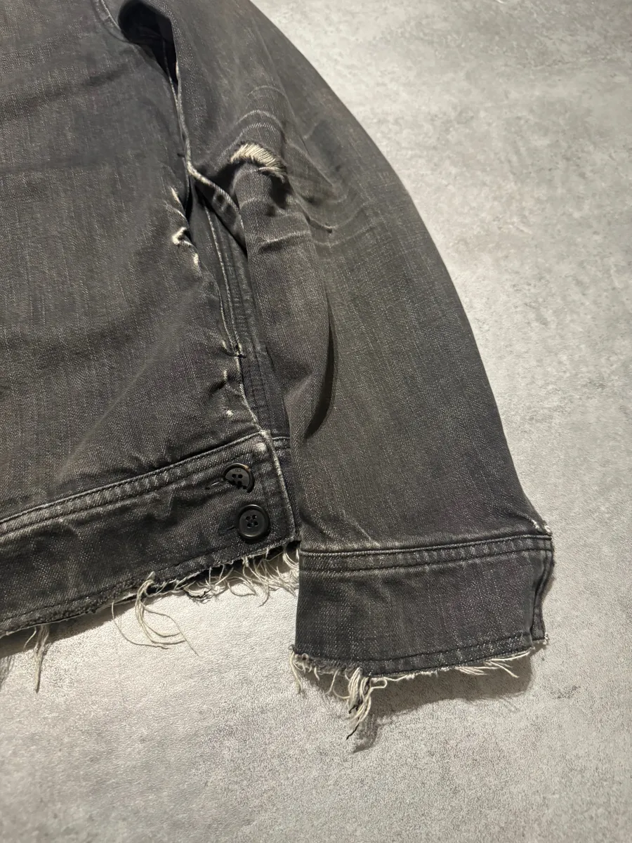 SS2002 Dior Distressed Grey Buttoned Denim Jacket - Image 8