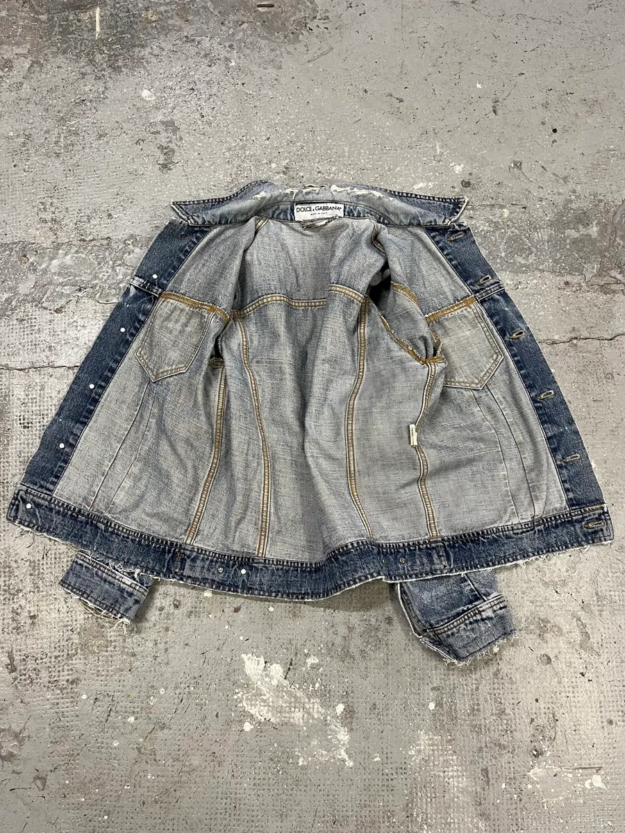 SS2002 Dolce & Gabbana Blue Painted Denim Jacket (M) - Image 10