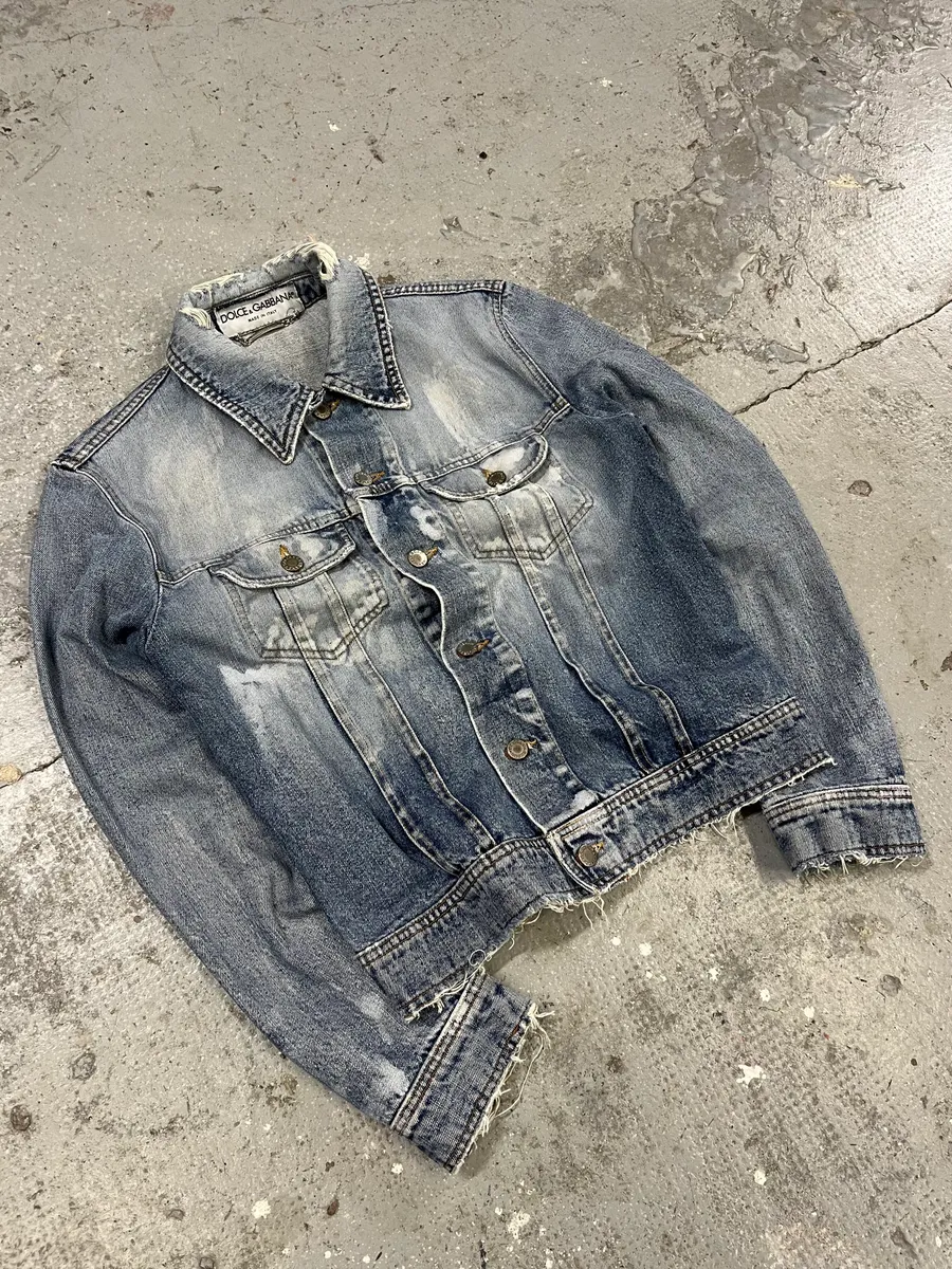 SS2002 Dolce & Gabbana Blue Painted Denim Jacket (M) - Image 5